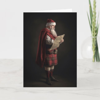 Scottish Santa Christmas Holiday Card
