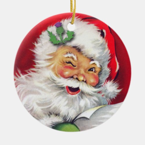 Scottish Santa Christmas Ornament Scotland Ceramic Ornament