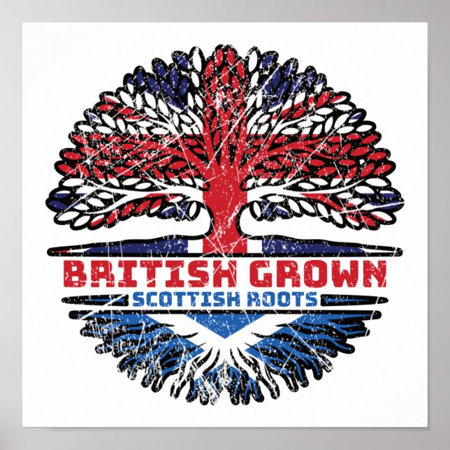 Scottish Scotland Uk United Kingdom British Tree Poster (Front)