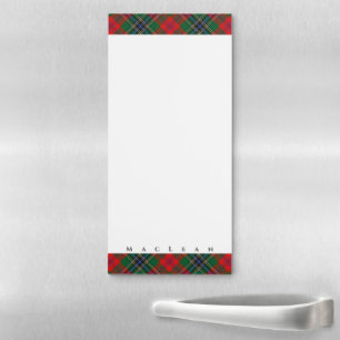 Scottish Select Clan MacLean Red Tartan Plaid Magnetic Notepad