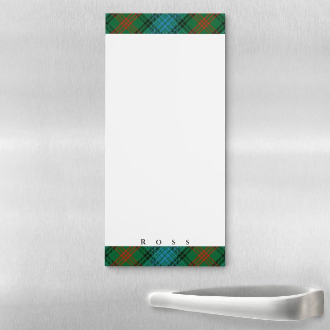 Scottish Select Clan Ross Tartan Plaid Magnetic Notepad (In Situ)