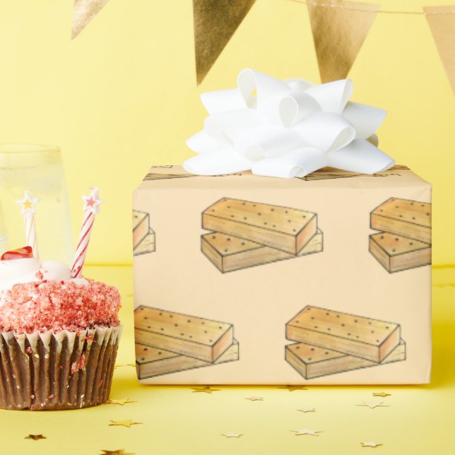 Scottish Shortbread Tea Biscuits British Bakery Wrapping Paper (Birthday Party)