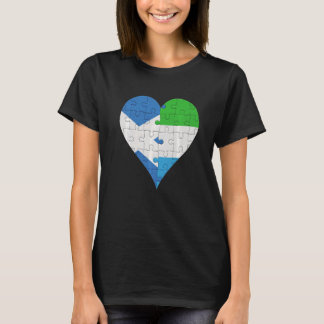 Scottish Sierra Leonean Flag Heart T-Shirt