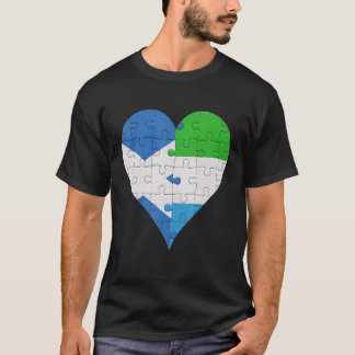 Scottish Sierra Leonean Flag Heart T-Shirt