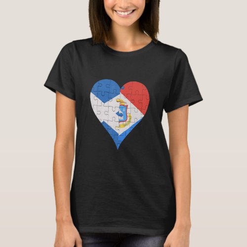 Scottish Sint Maartener Flag Heart  T_Shirt