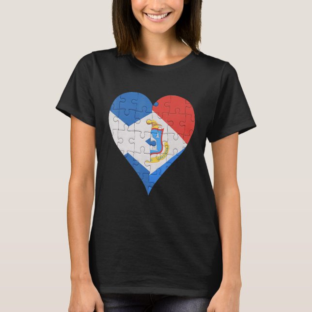 Scottish Sint Maartener Flag Heart T-Shirt (Front)
