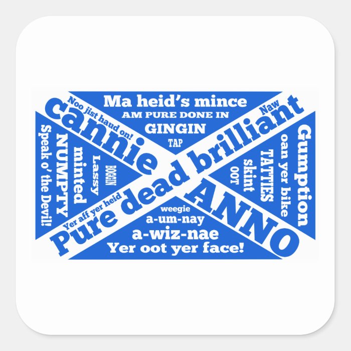 Scottish slang and phrases square sticker