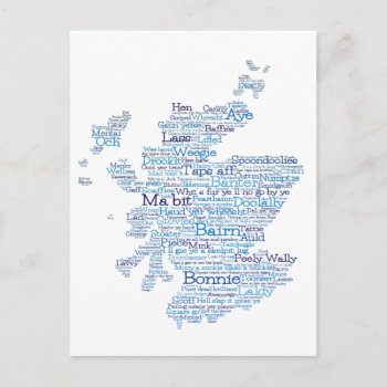 Scottish Slang Map Postcard by LifeOfRileyDesign at Zazzle