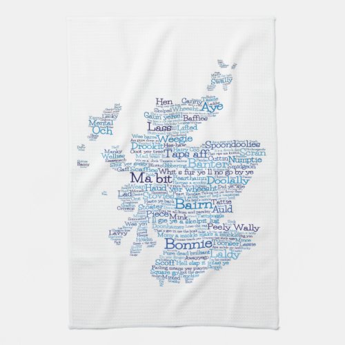 Scottish Slang Word Map Kitchen Towel