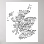 Scottish Slang Word Map Poster at Zazzle