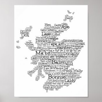 Scottish Slang Word Map Poster by LifeOfRileyDesign at Zazzle