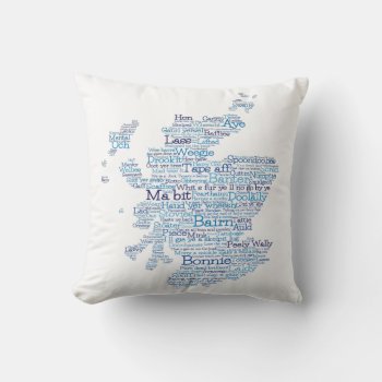 Scottish Slang Word Map Throw Pillow by LifeOfRileyDesign at Zazzle