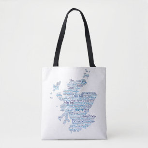 Scottish Slang Word Map Tote Bag