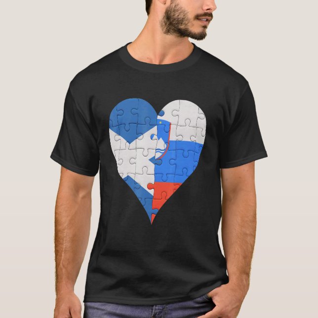 Scottish Slovenian Flag Heart T-Shirt (Front)