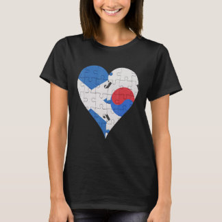 Scottish South Korean Flag Heart T-Shirt