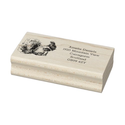 Scottish Squirrel Address Self Inking Rubber Stamp