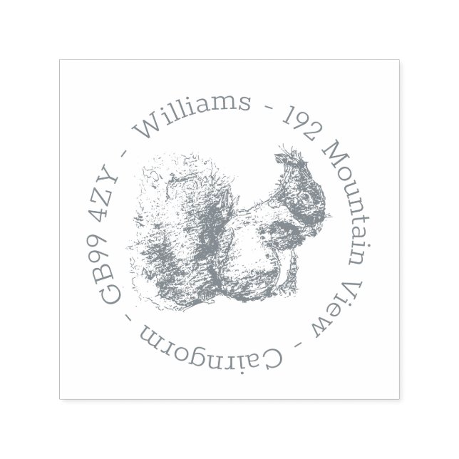 Scottish Squirrel Return Address Self-inking Stamp (Design)