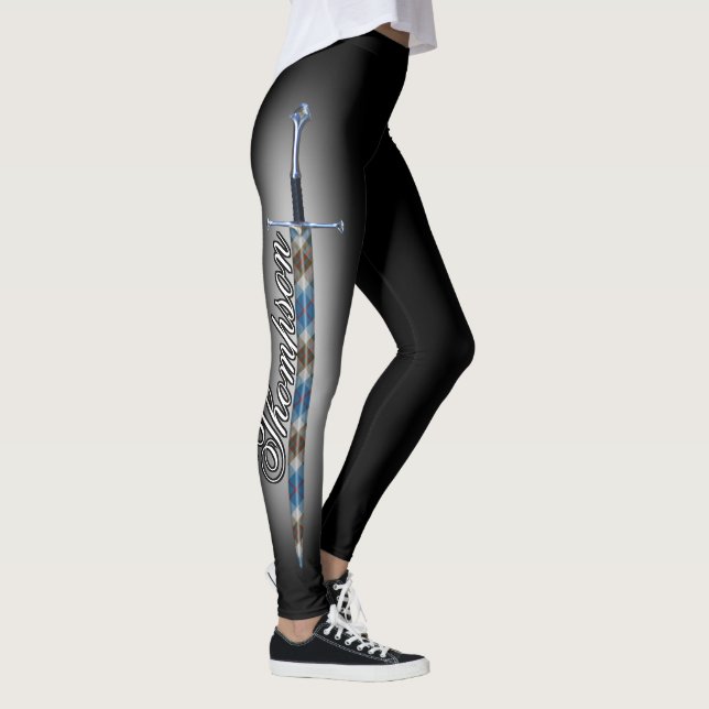 Scottish Steel Clan Thompson Tartan Sword Leggings (Right)