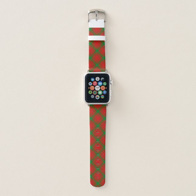 Scottish Style Clan MacQuarrie Tartan Plaid Apple Watch Band (Front)