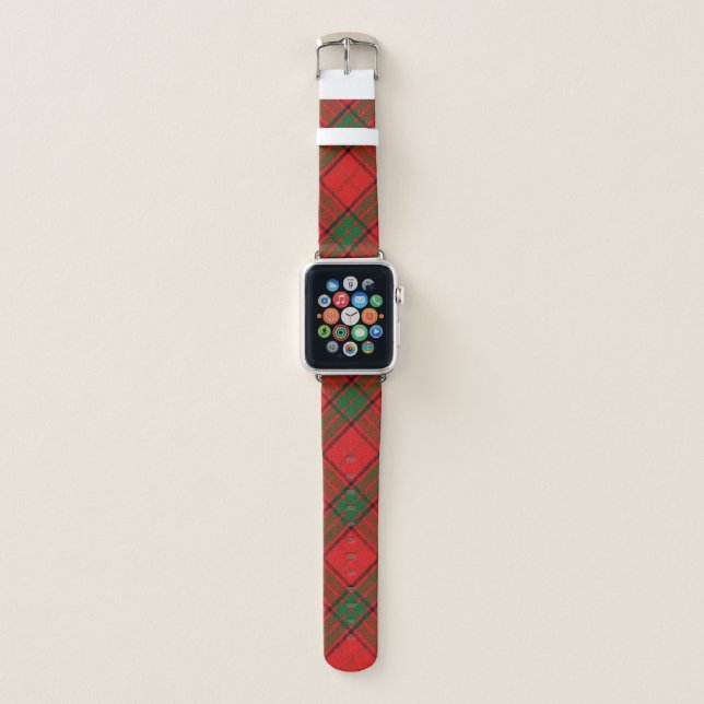 Scottish Style Clan Maxwell Tartan Plaid Apple Watch Band (Front)