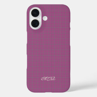 Scottish-style Tartan Plaid Monogram iPhone 16 Case