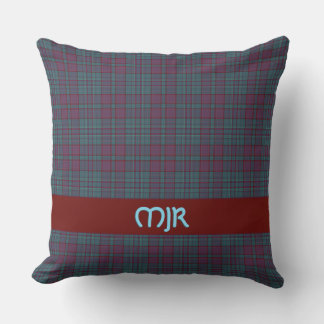 Scottish-style Tartan Plaid Monogram Throw Pillow