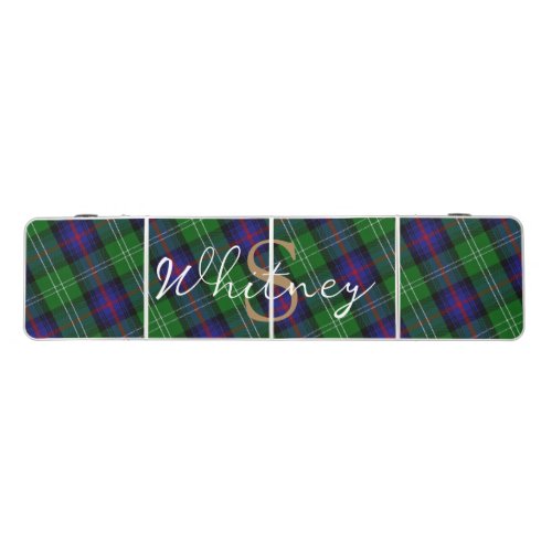 Scottish Sutherland Clan Tartan Name Gold Monogram Beer Pong Table