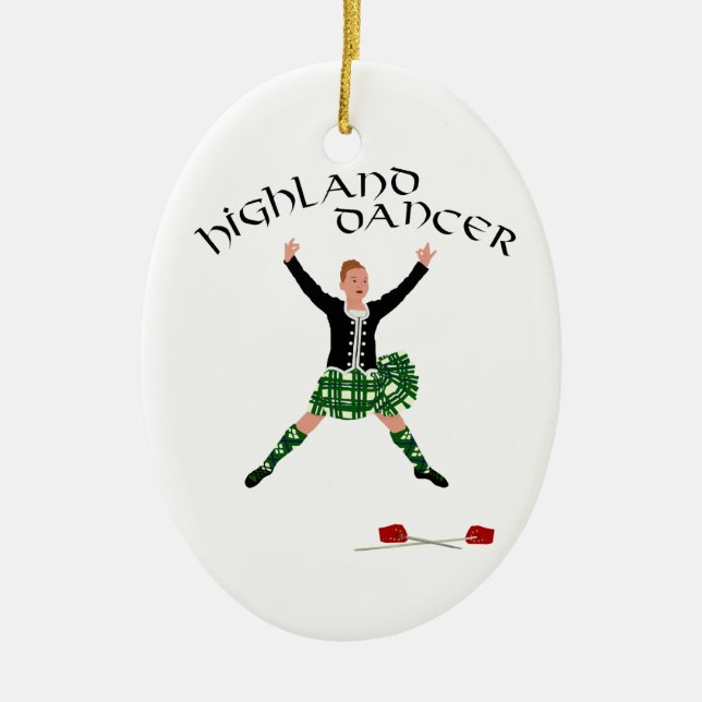 Scottish Sword Dancer - Ghillie Callum Ceramic Ornament (Front)
