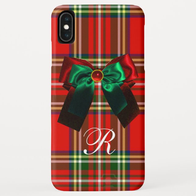 SCOTTISH TARTAN AND RED GREEN BOWS CHRISTMAS PARTY Case-Mate iPhone CASE (Back)