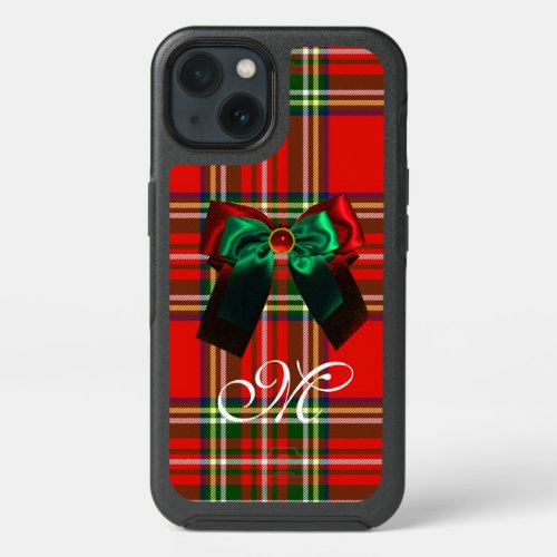 SCOTTISH TARTAN AND RED GREEN BOWS CHRISTMAS PARTY iPhone 13 CASE
