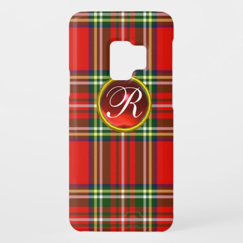 SCOTTISH TARTAN AND RED RUBY GEMSTONE MONOGRAM Case_Mate SAMSUNG GALAXY S9 CASE