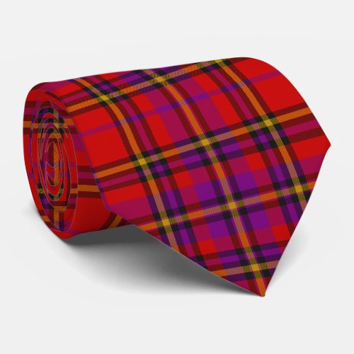Scottish Tartan Check Tie Red Purple