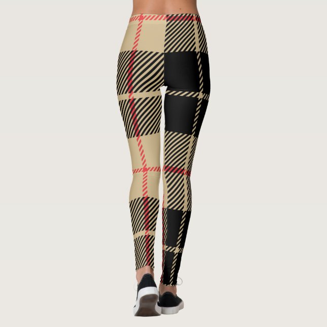  Scottish Tartan Checkered Plaid Pattern    Leggings (Back)