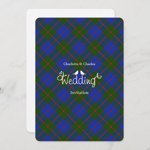 Scottish Tartan Clan Plaid Editable Wedding Invitation