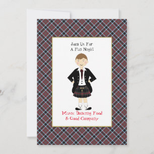 Scottish Tartan Clan Plaid Personalized Party Invi Invitation