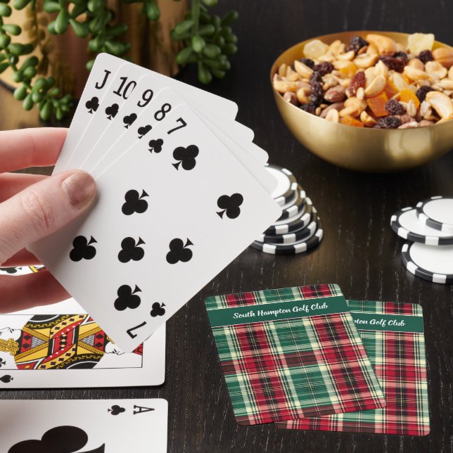 Scottish Tartan Golf Playing Cards – Personalized  (In Situ)
