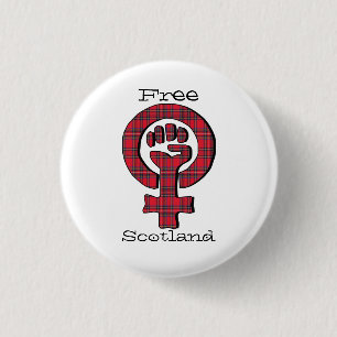 Scottish Tartan Indy Feminist Symbol Pinback Button