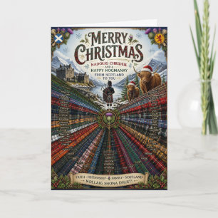 Scottish Tartan Kilt Christmas Card
