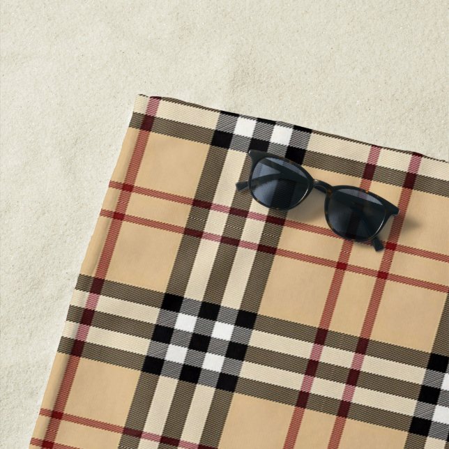 Scottish Tartan Pattern Beach Towel (In Situ)