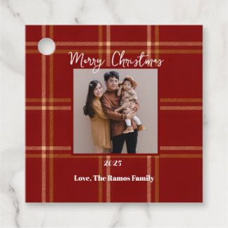 Scottish Tartan Pattern Christmas Customizable Favor Tags