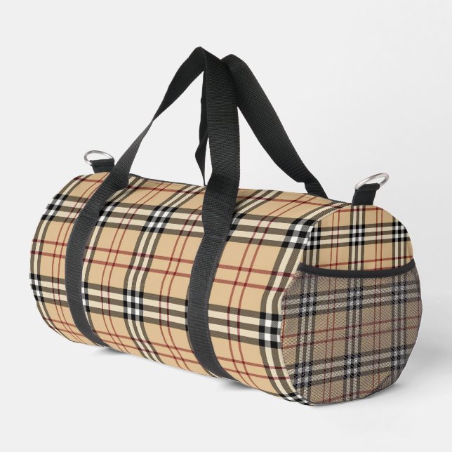 Scottish Tartan Pattern Duffle Bag (Right Corner)