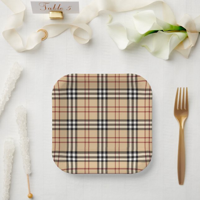 Scottish Tartan Pattern Paper Plates (Wedding)