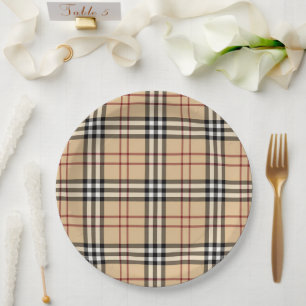 Scottish Tartan Pattern Paper Plates