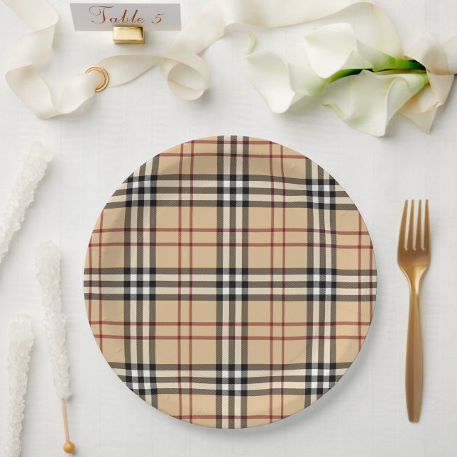 Scottish Tartan Pattern Paper Plates (Wedding)