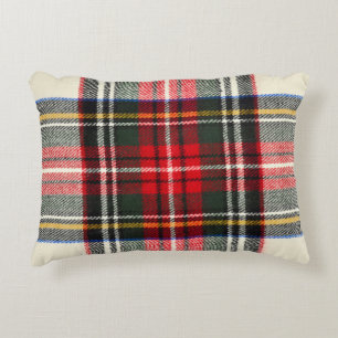 Scottish tartan pattern. Red and white wool plaid Accent Pillow