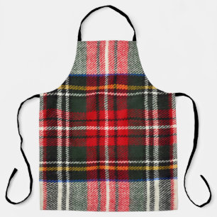 Scottish tartan pattern. Red and white wool plaid Apron