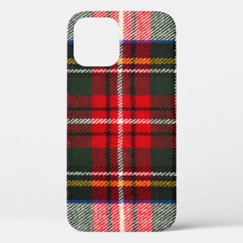 Scottish tartan pattern Red and white wool plaid  iPhone 12 Case