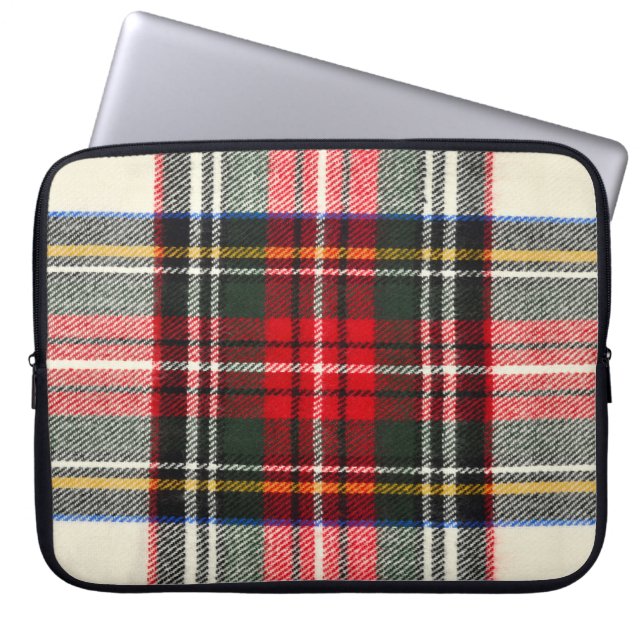 Scottish tartan pattern. Red and white wool plaid  Laptop Sleeve (Front)