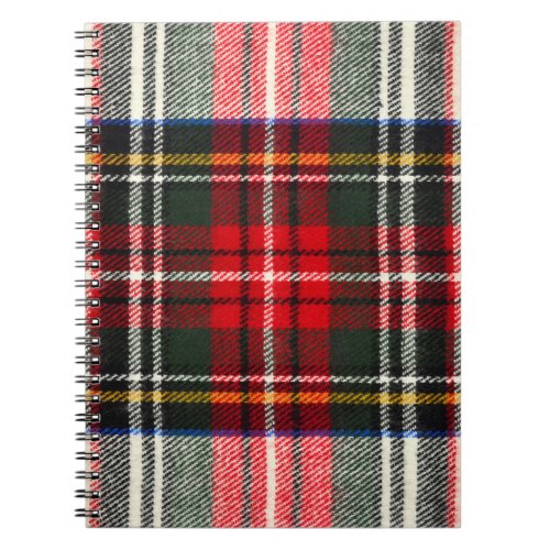 Scottish tartan pattern Red and white wool plaid  Notebook