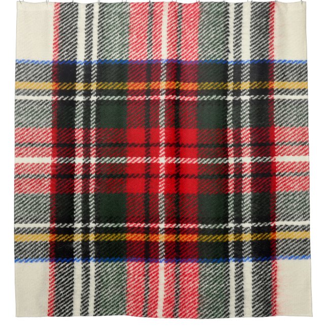 Scottish tartan pattern. Red and white wool plaid  Shower Curtain (Front)